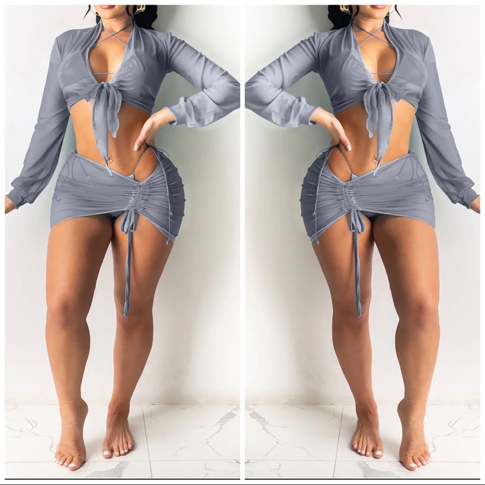 Plus Size 2 Piece Sheer set